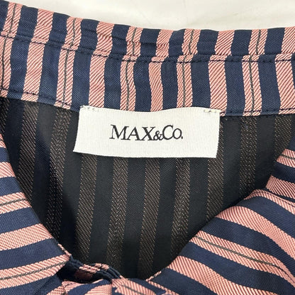 MAX&CO. マックス&コー 72210317 ネイビー×ピンク ボウタイ シャツワンピース ワンピース
