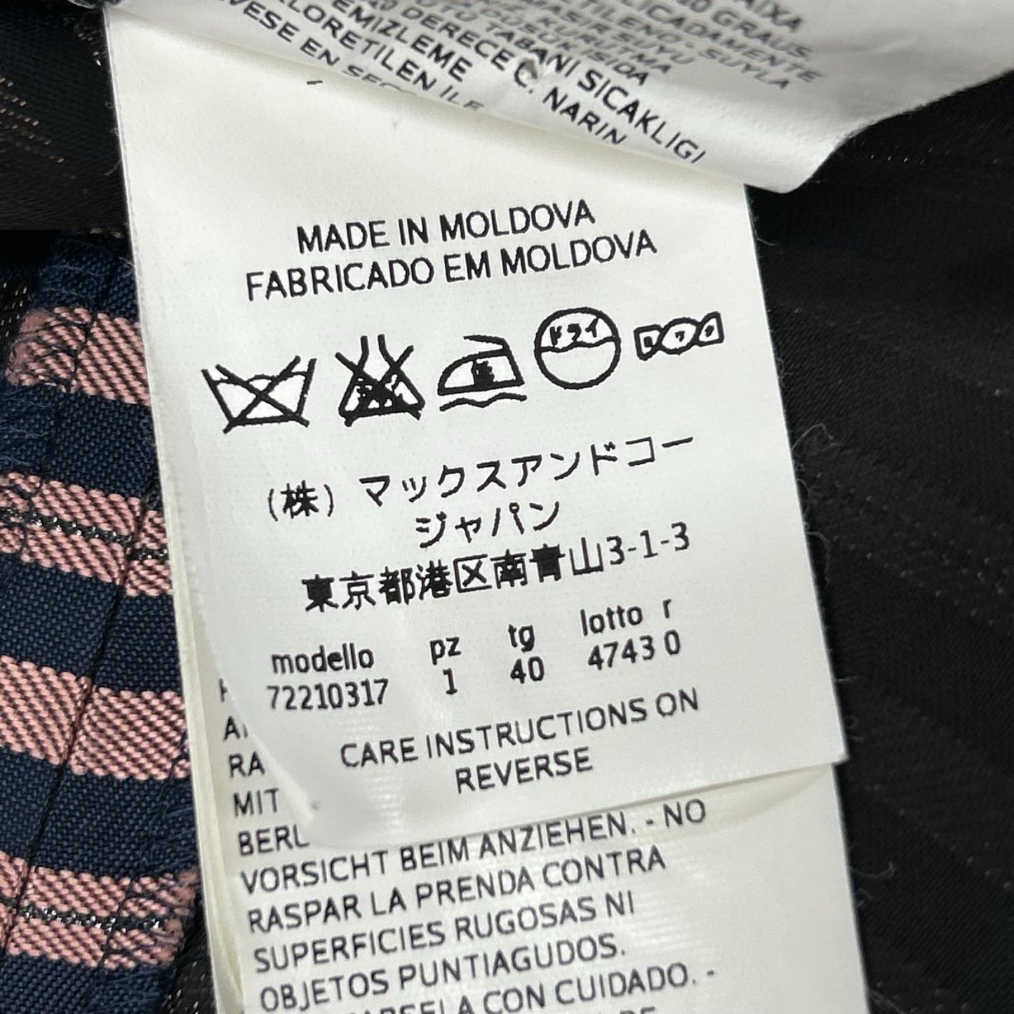 MAX&CO. マックス&コー 72210317 ネイビー×ピンク ボウタイ シャツワンピース ワンピース