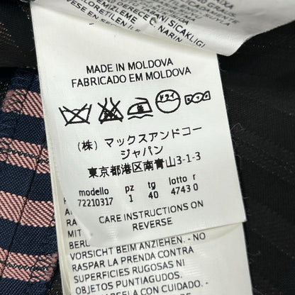 MAX&CO. マックス&コー 72210317 ネイビー×ピンク ボウタイ シャツワンピース ワンピース