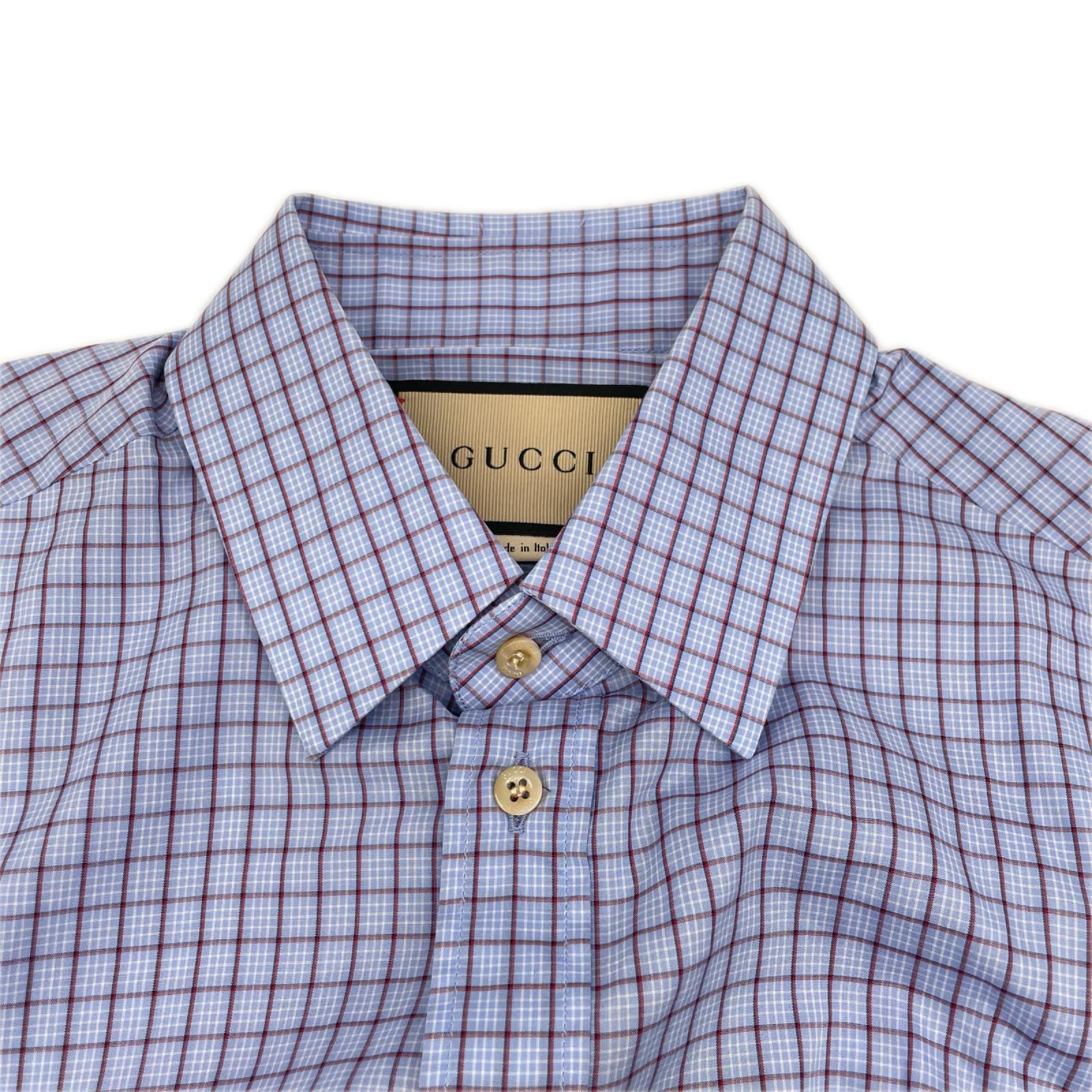 GUCCI グッチ 654926 ブルー チェック GGマーモント L/Sシャツ トップス