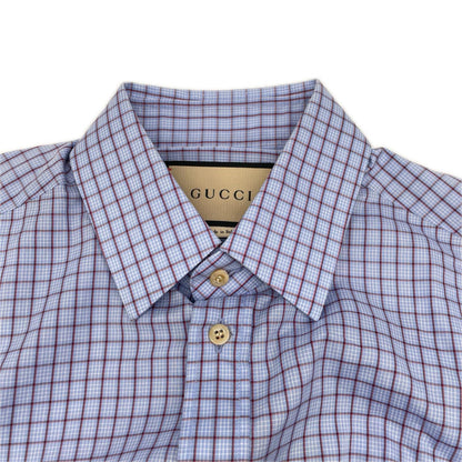 GUCCI グッチ 654926 ブルー チェック GGマーモント L/Sシャツ トップス