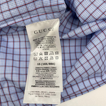 GUCCI グッチ 654926 ブルー チェック GGマーモント L/Sシャツ トップス