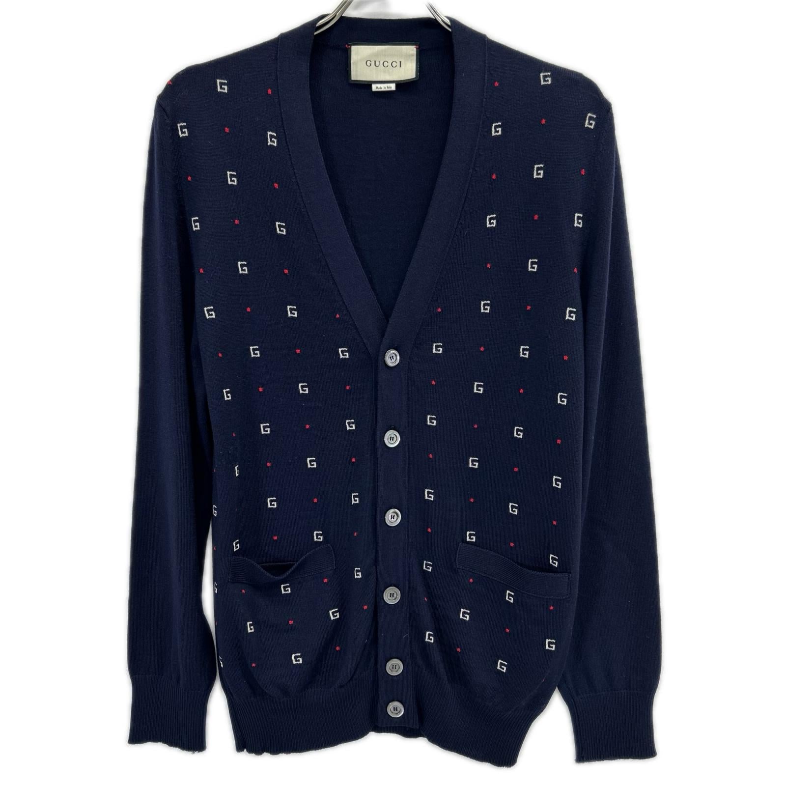 GUCCI グッチ 19SS 546276 ネイビー Gモチーフウール カーディガン トップス