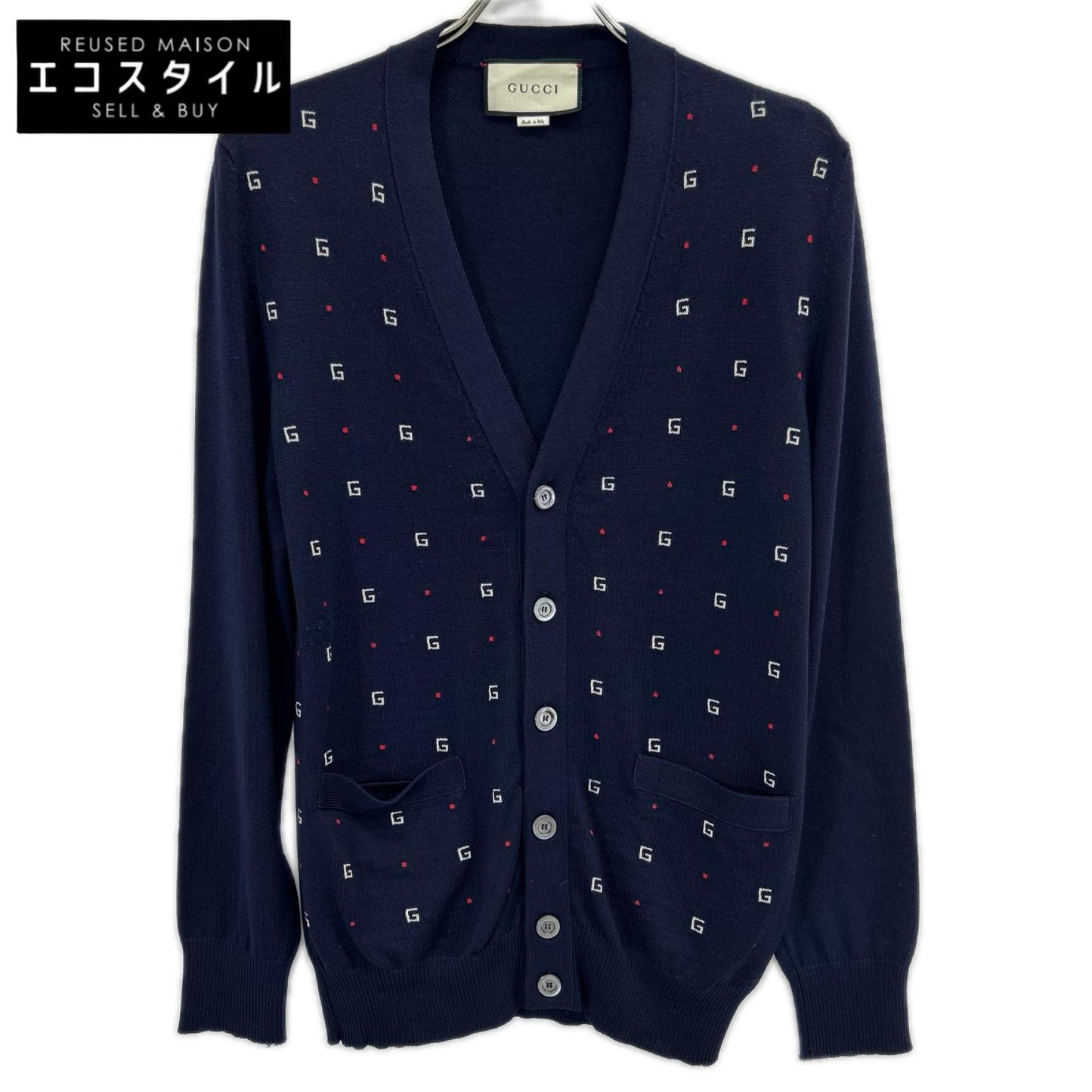 GUCCI グッチ 19SS 546276 ネイビー Gモチーフウール カーディガン トップス