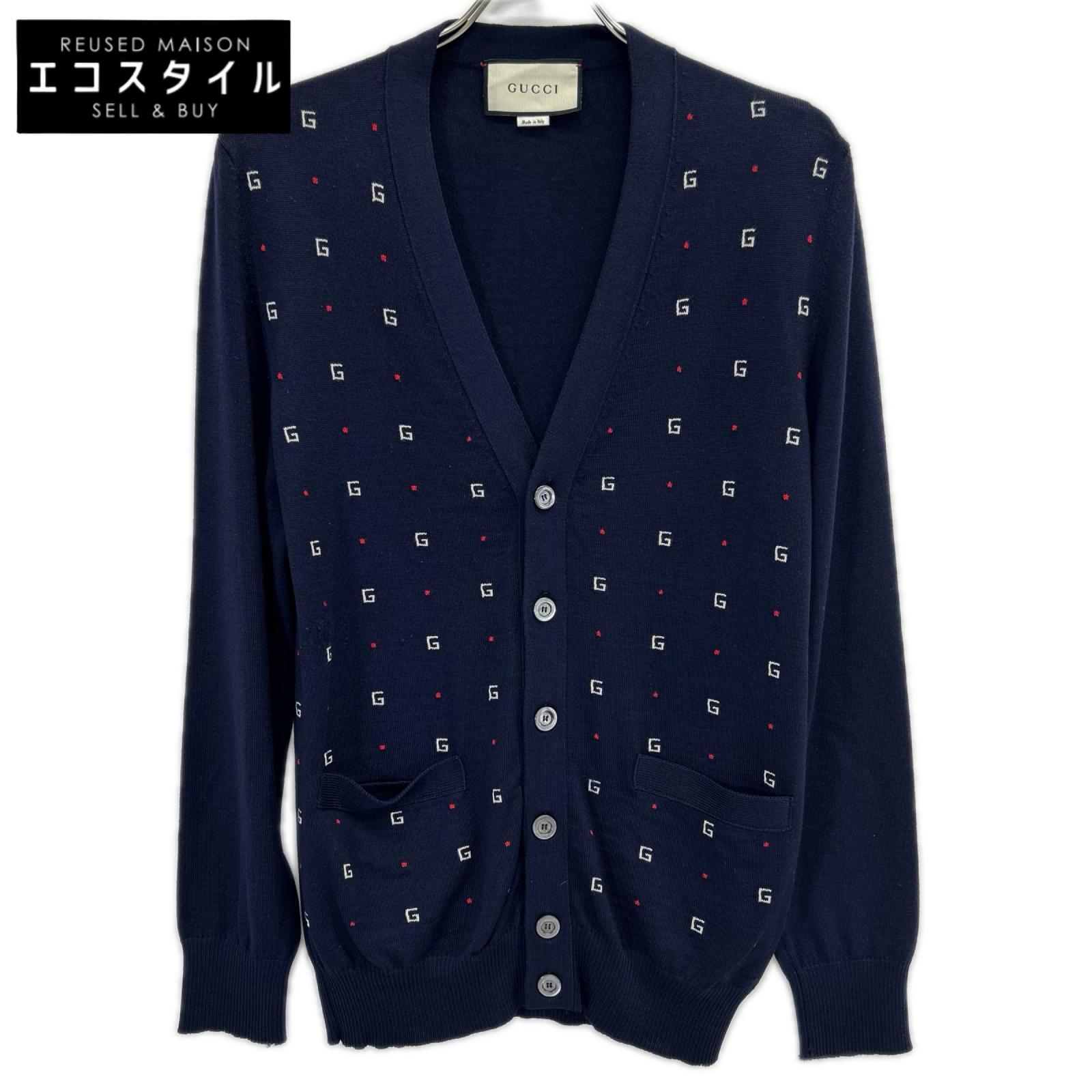 GUCCI グッチ 19SS 546276 ネイビー Gモチーフウール カーディガン トップス