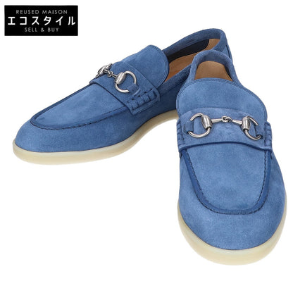 GUCCI グッチ 782672 ブルー スエード ホースビット ローファー シューズ