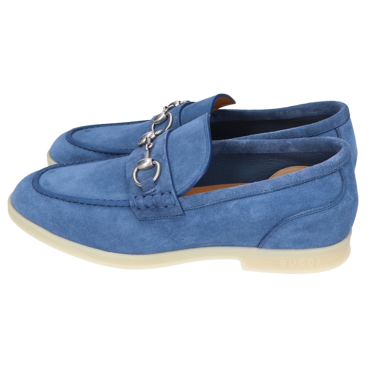 GUCCI グッチ 782672 ブルー スエード ホースビット ローファー シューズ