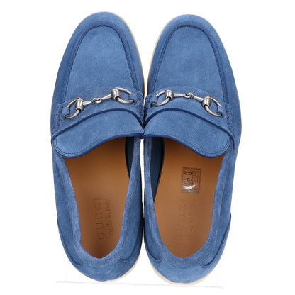 GUCCI グッチ 782672 ブルー スエード ホースビット ローファー シューズ