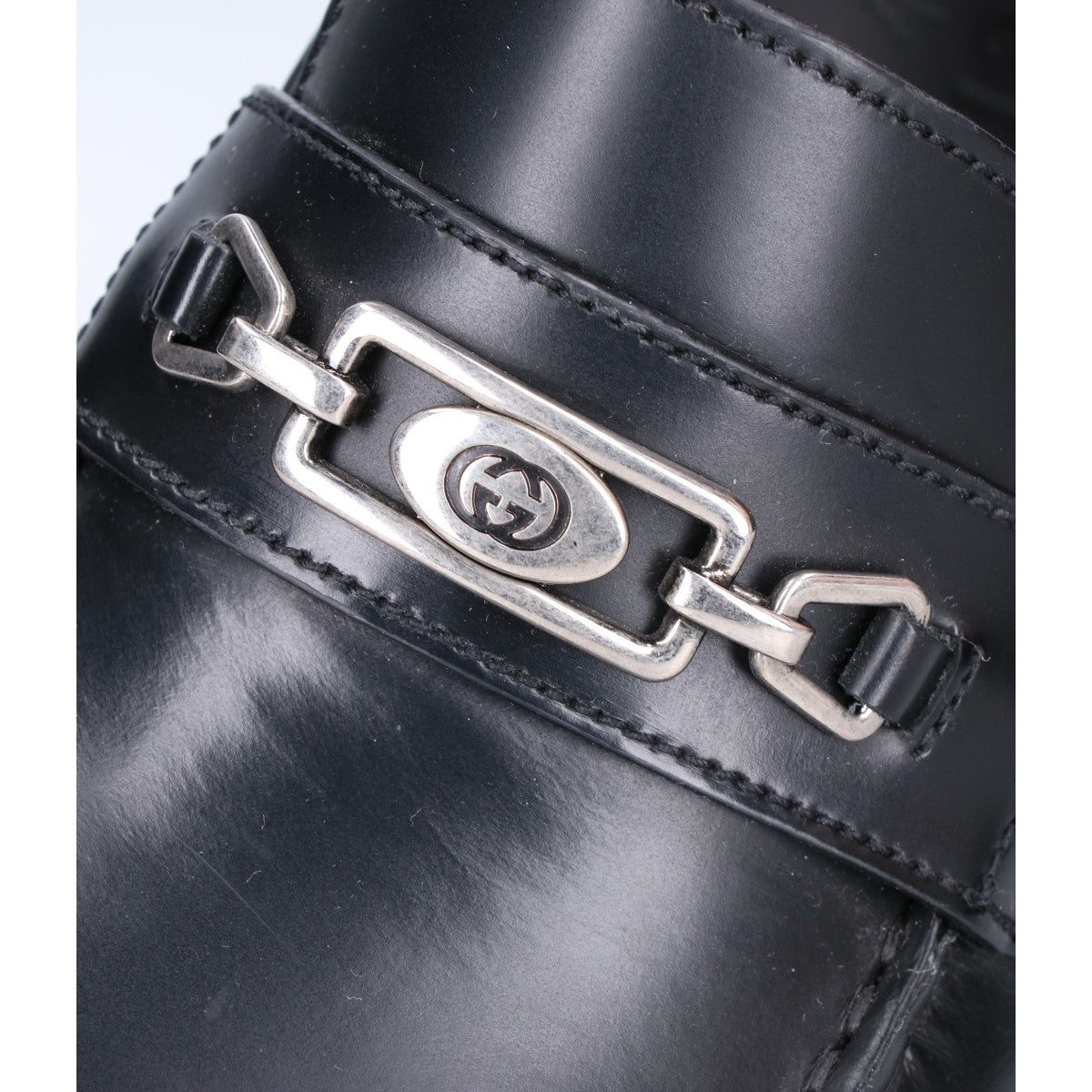 GUCCI グッチ 761519 ブラック レザー シェーリング ローファー シューズ