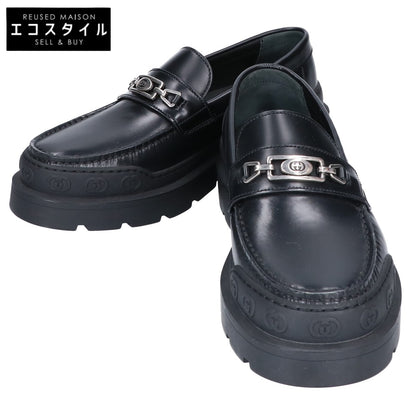 GUCCI グッチ 761519 ブラック レザー シェーリング ローファー シューズ
