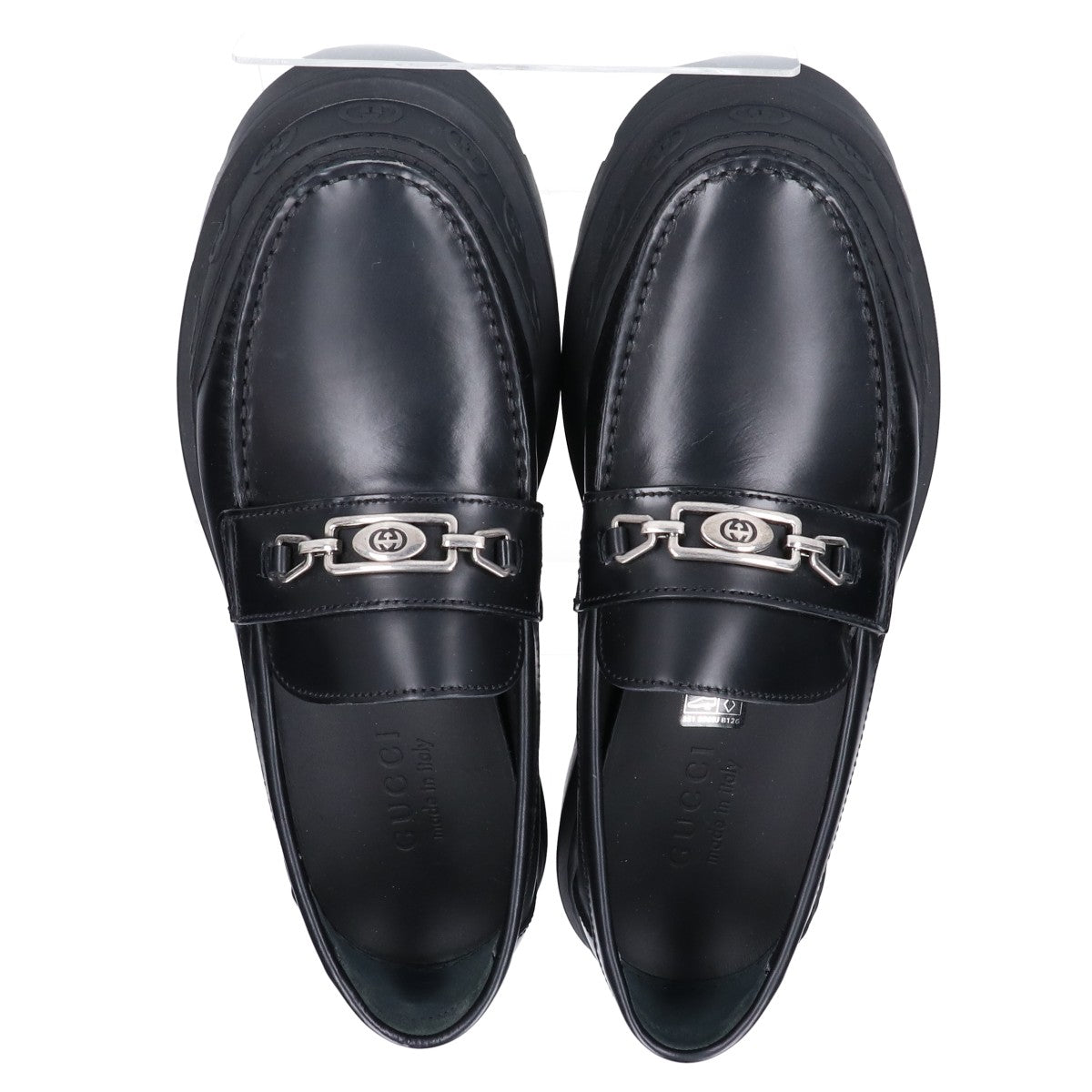 GUCCI グッチ 761519 ブラック レザー シェーリング ローファー シューズ