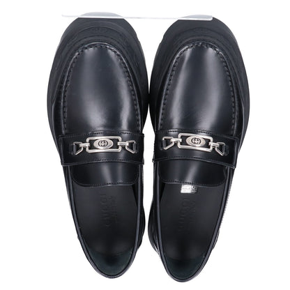 GUCCI グッチ 761519 ブラック レザー シェーリング ローファー シューズ