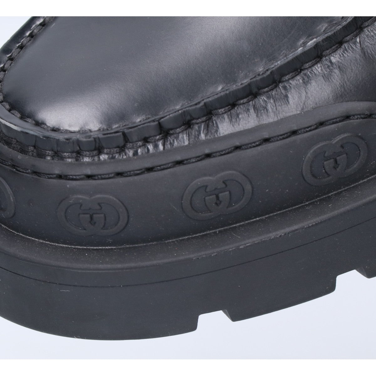 GUCCI グッチ 761519 ブラック レザー シェーリング ローファー シューズ