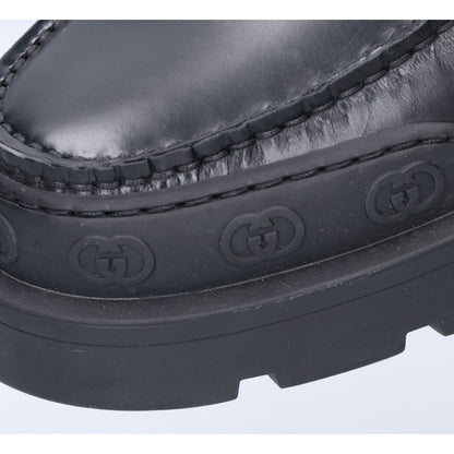 GUCCI グッチ 761519 ブラック レザー シェーリング ローファー シューズ