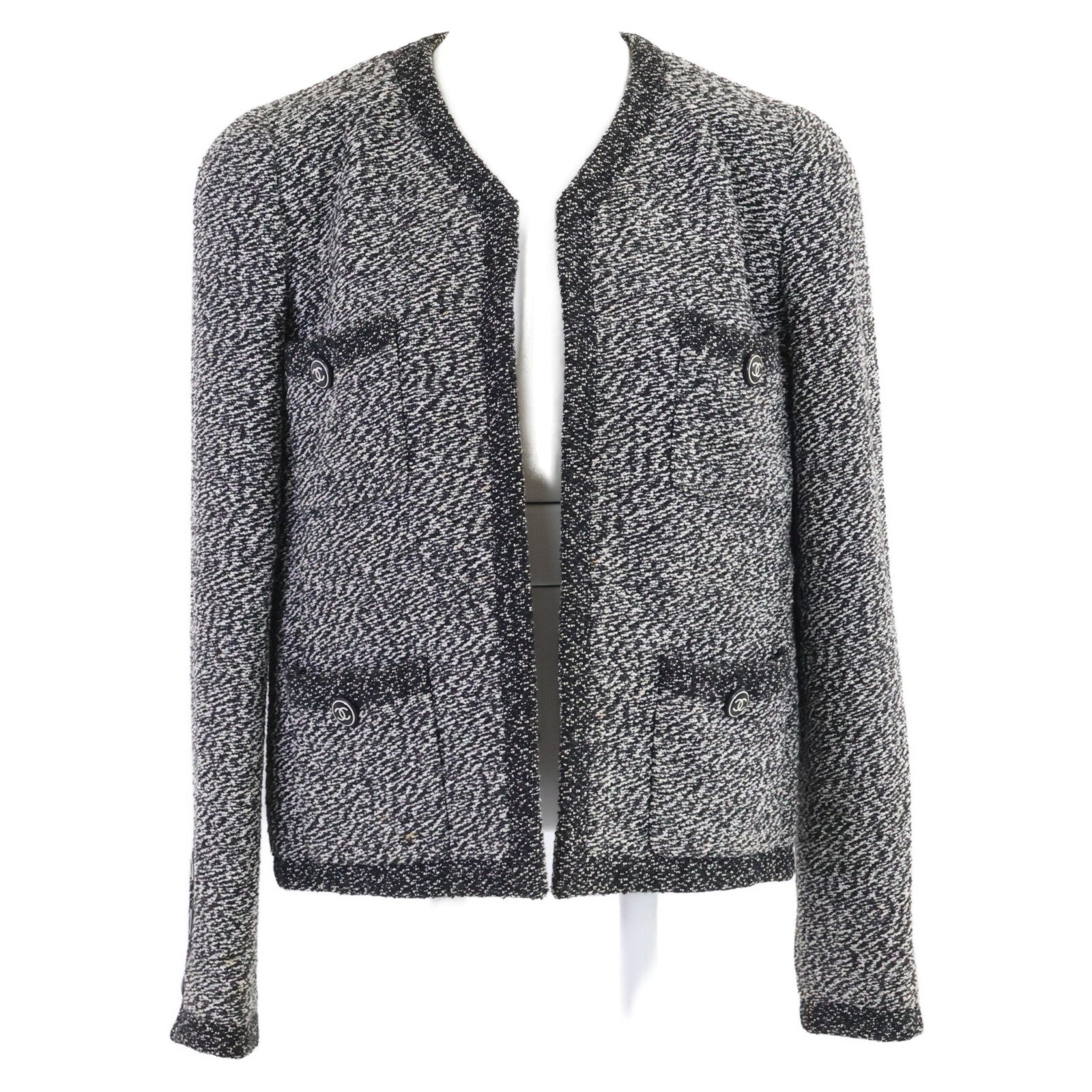 CHANEL シャネル 【国内正規】97C P08662V05287 ココマークボタン ツイード ノーカラージャケット ジャケット