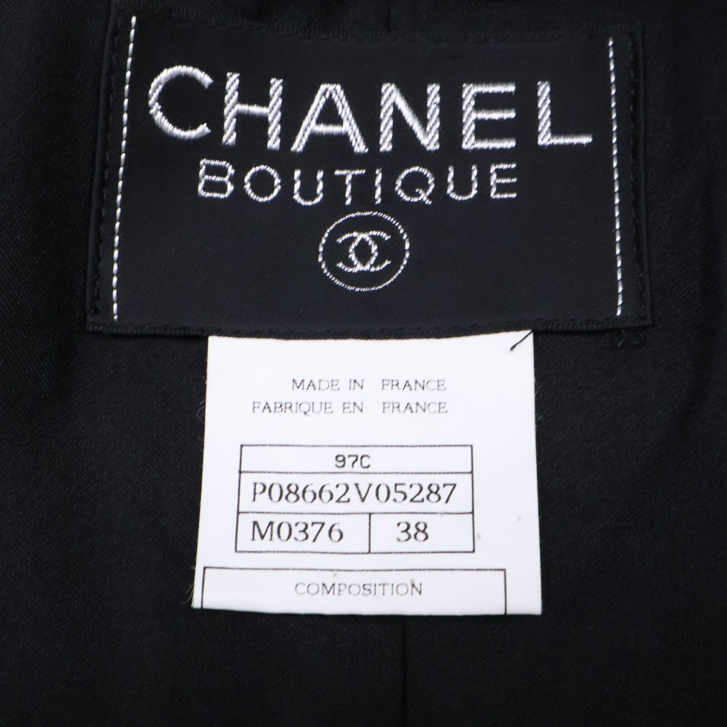 CHANEL シャネル 【国内正規】97C P08662V05287 ココマークボタン ツイード ノーカラージャケット ジャケット