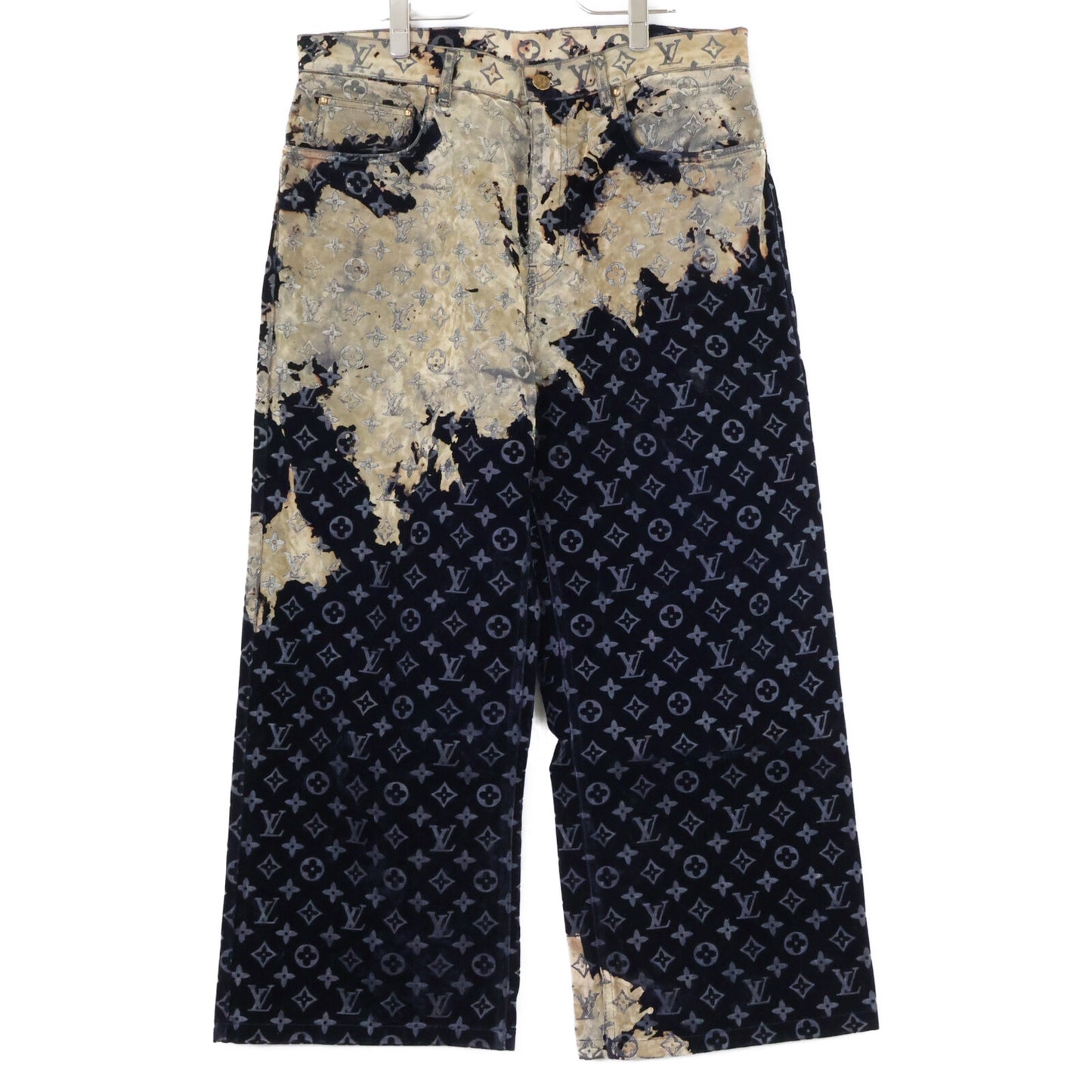 LOUIS VUITTON ルイヴィトン 【美品/国内正規/24年製】24ss RM241M FRV HQD02W モノグラムブリーチ ジップフライ ベロアパンツ ボトムス