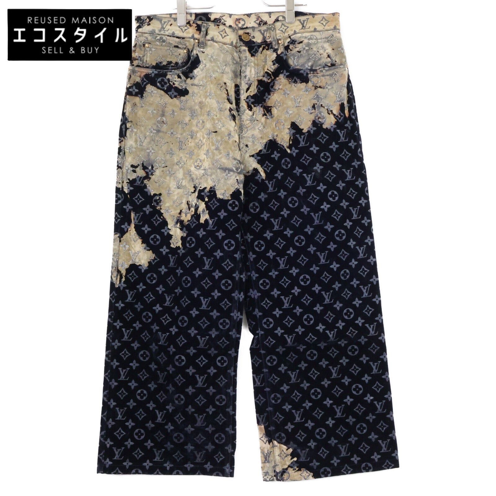 LOUIS VUITTON ルイヴィトン 【美品/国内正規/24年製】24ss RM241M FRV HQD02W モノグラムブリーチ ジップフライ ベロアパンツ ボトムス