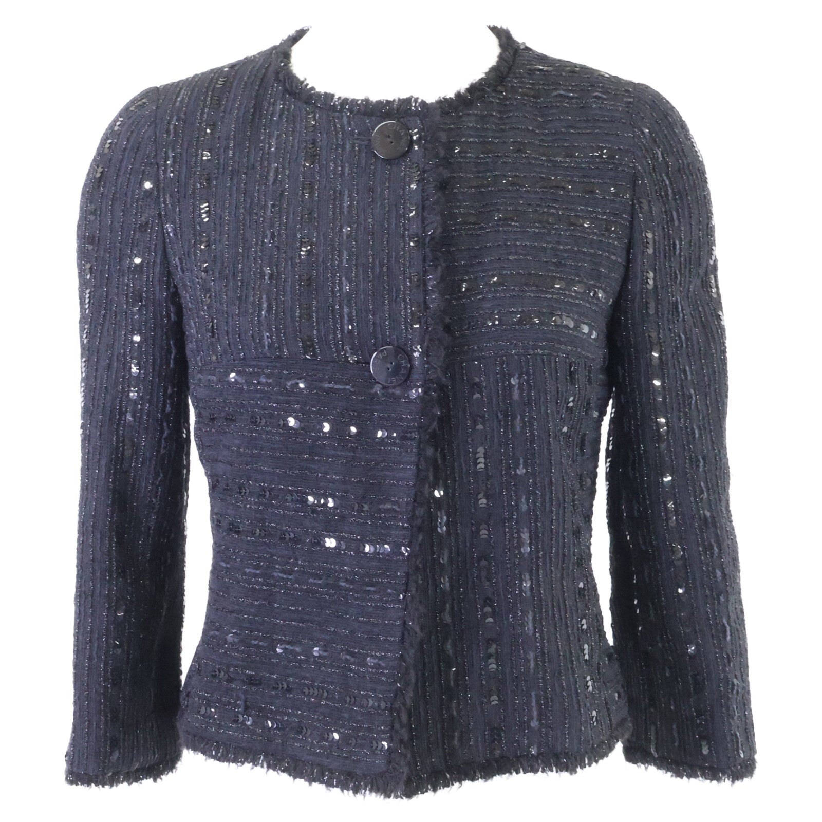 CHANEL シャネル 【国内正規】P14636V08298 スパンコール ノーカラージャケット ジャケット