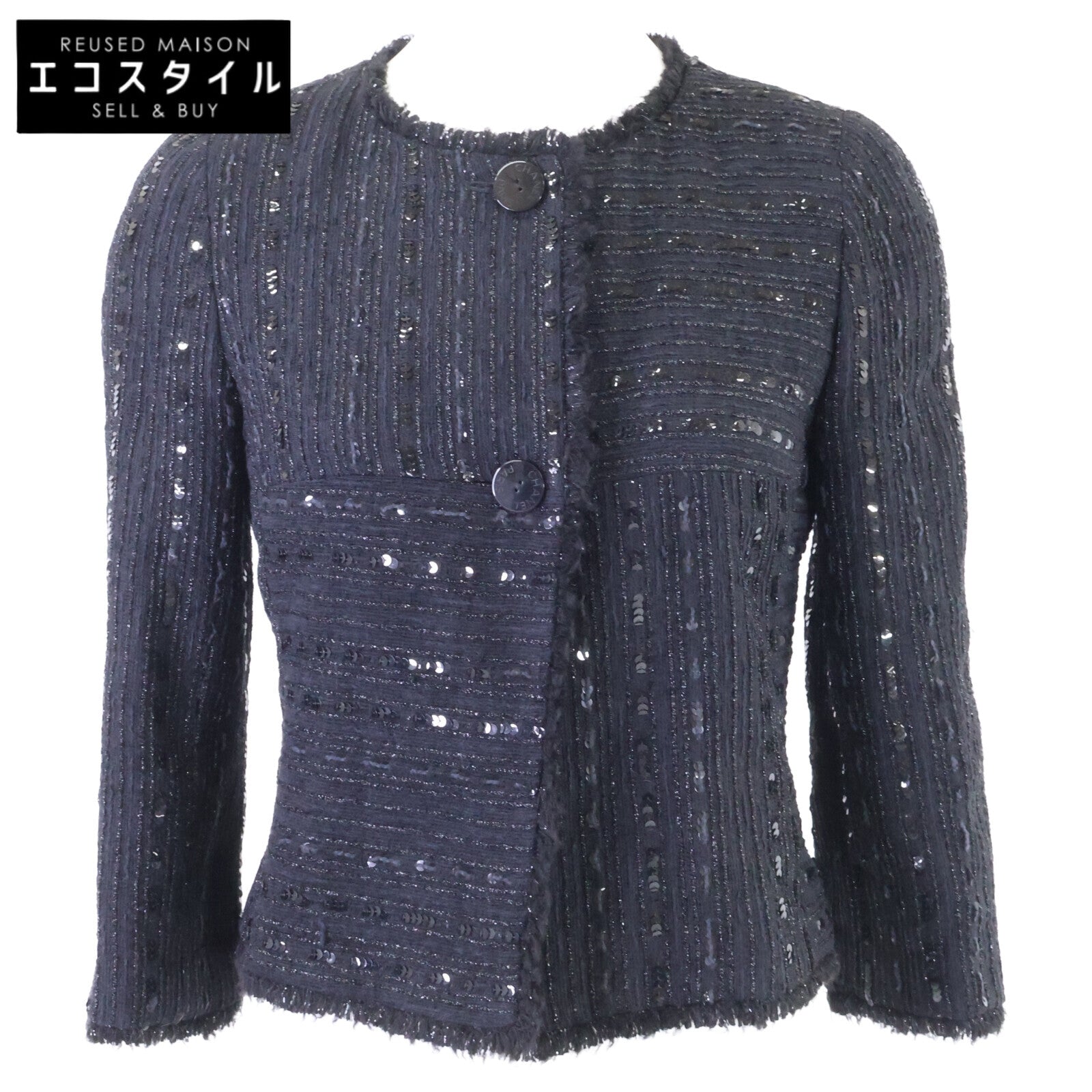 CHANEL シャネル 【国内正規】P14636V08298 スパンコール ノーカラージャケット ジャケット