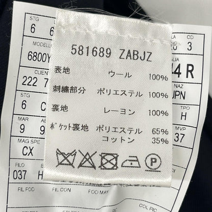 GUCCI グッチ 581689 ネイビー ミケーレ期 ウール GG Bee 総柄 エンブロイダリー スラックス ウール トラウザーズ ボトムス