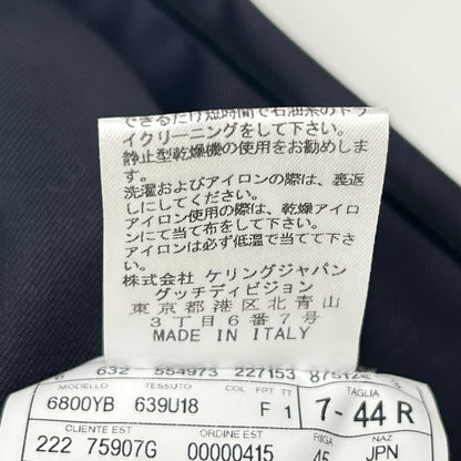 GUCCI グッチ 581689 ネイビー ミケーレ期 ウール GG Bee 総柄 エンブロイダリー スラックス ウール トラウザーズ ボトムス