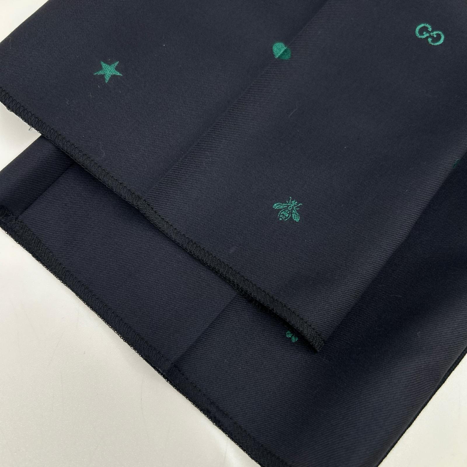 GUCCI グッチ 581689 ネイビー ミケーレ期 ウール GG Bee 総柄 エンブロイダリー スラックス ウール トラウザーズ ボトムス