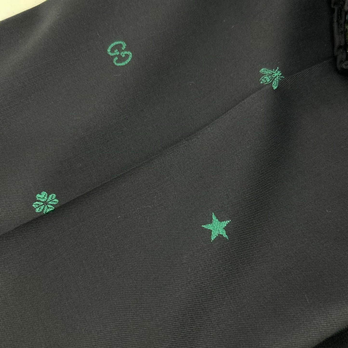 GUCCI グッチ 581689 ネイビー ミケーレ期 ウール GG Bee 総柄 エンブロイダリー スラックス ウール トラウザーズ ボトムス