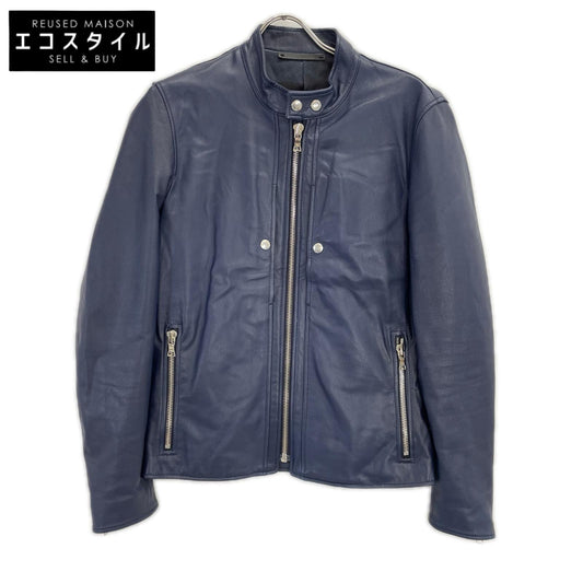 PaulSmith ポールスミス ネイビー ゴートレザー シングルライダースジャケット ジャケット