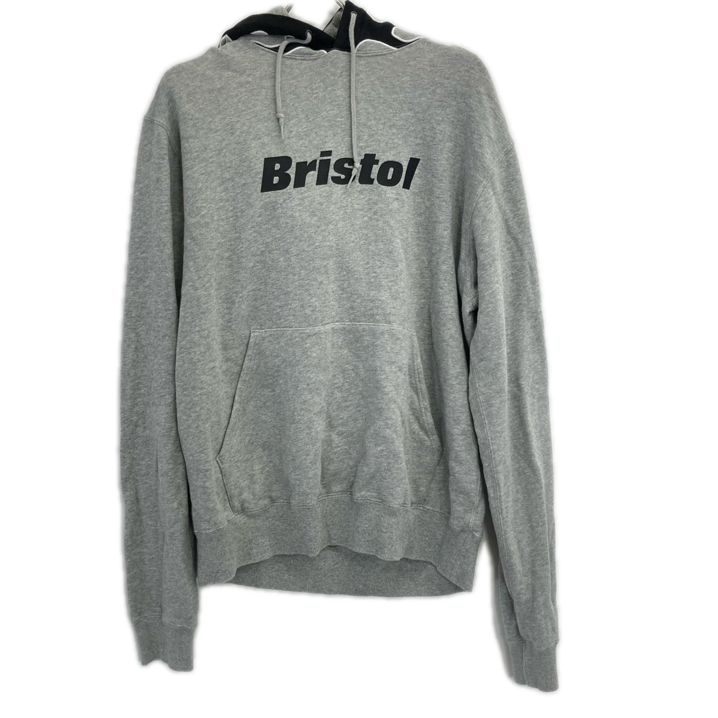 F.C.Real Bristol エフシーリアルブリストル FCRB-190053 グレー ファイヤーパターン ロゴ フーディープルオーバー トップス