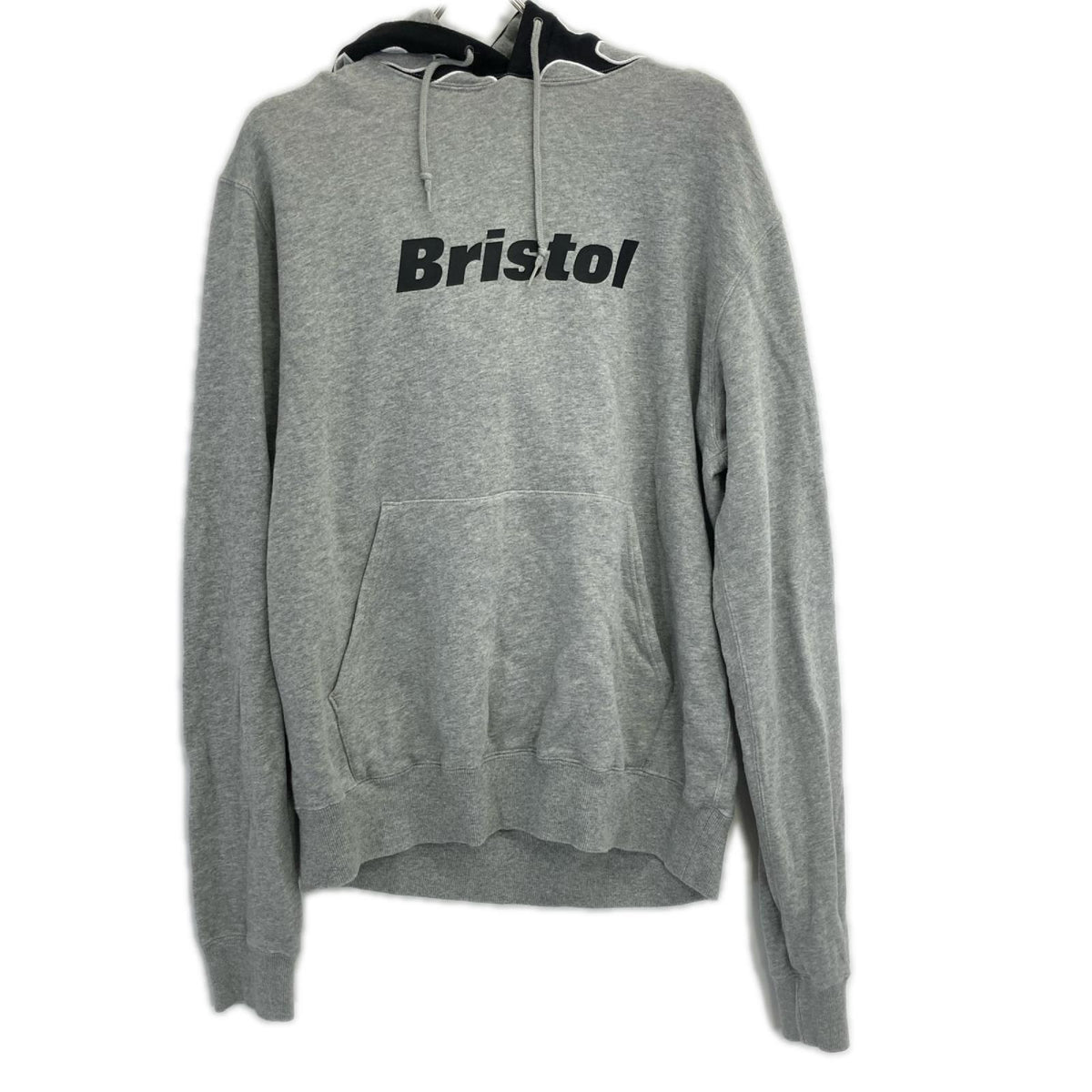 F.C.Real Bristol エフシーリアルブリストル FCRB-190053 グレー ファイヤーパターン ロゴ フーディープルオーバー トップス