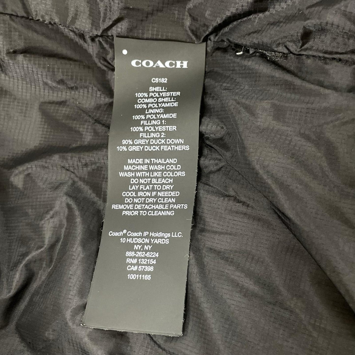 COACH コーチ C5182 ブラック ナイロン シグネチャー ダウンジャケット ジャケット