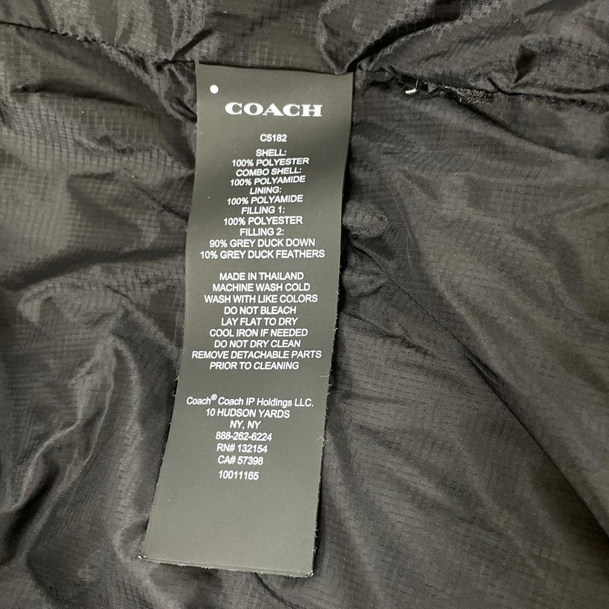 COACH コーチ C5182 ブラック ナイロン シグネチャー ダウンジャケット ジャケット