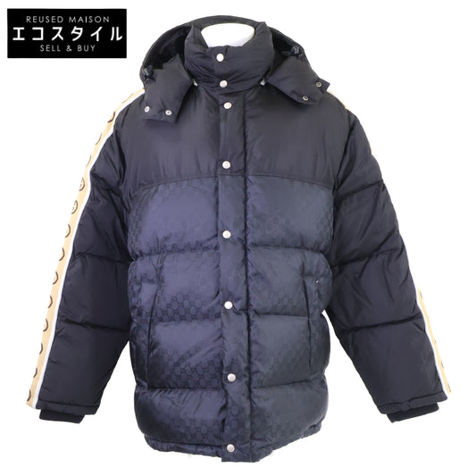 GUCCI グッチ 【美品/国内正規】598725 GGジャガード フード付ダウンジャケット ジャケット