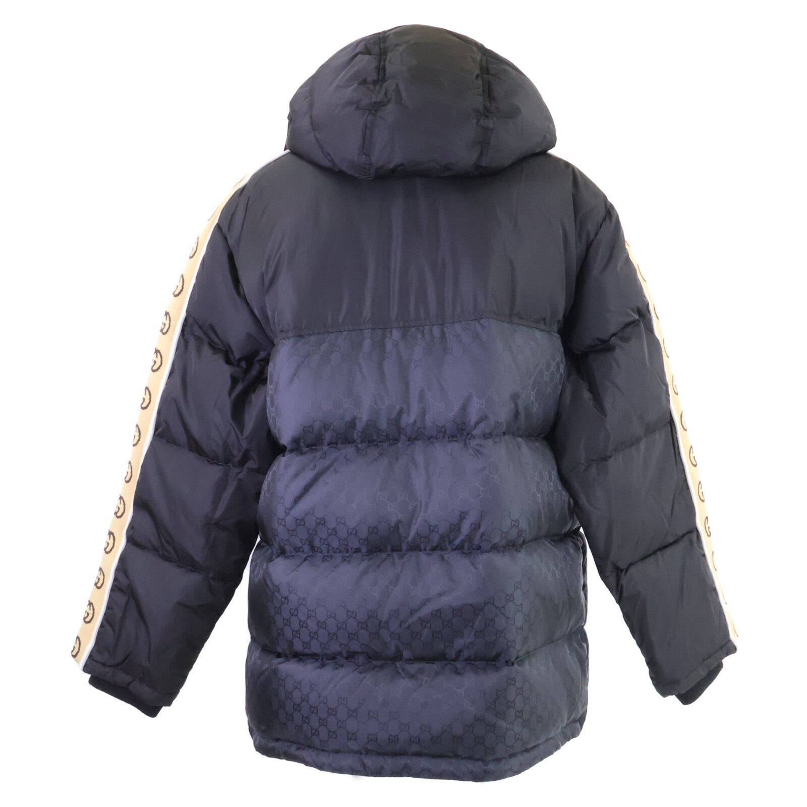 GUCCI グッチ 【美品/国内正規】598725 GGジャガード フード付ダウンジャケット ジャケット