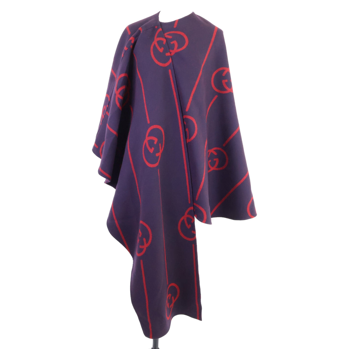 GUCCI グッチ 【国内正規】569213 シルク混 インターロッキングG 裏地チェック ポンチョ/ ジャケット