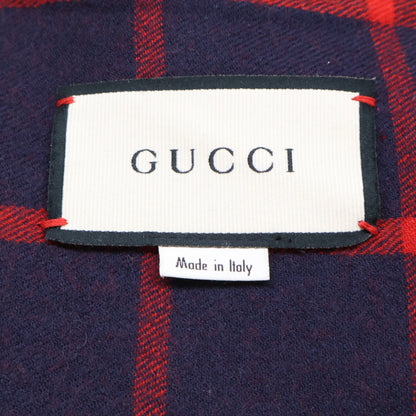 GUCCI グッチ 【国内正規】569213 シルク混 インターロッキングG 裏地チェック ポンチョ/ ジャケット