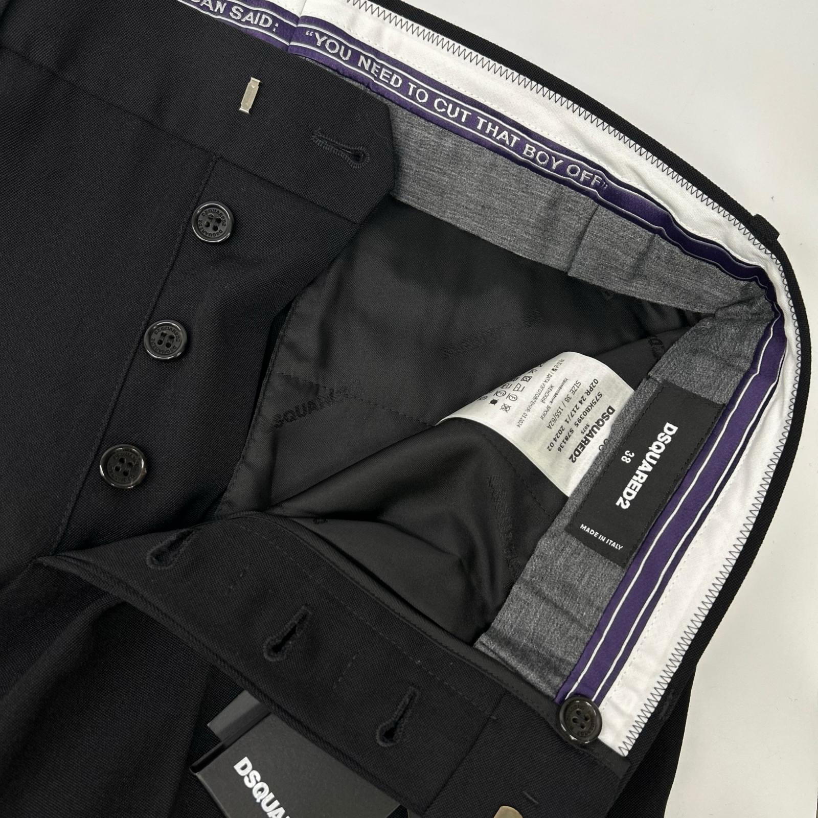 DSQUARED2 ディースクエアード S75KB0395 24年製 ブラック ウール スラックス パンツ ボトムス