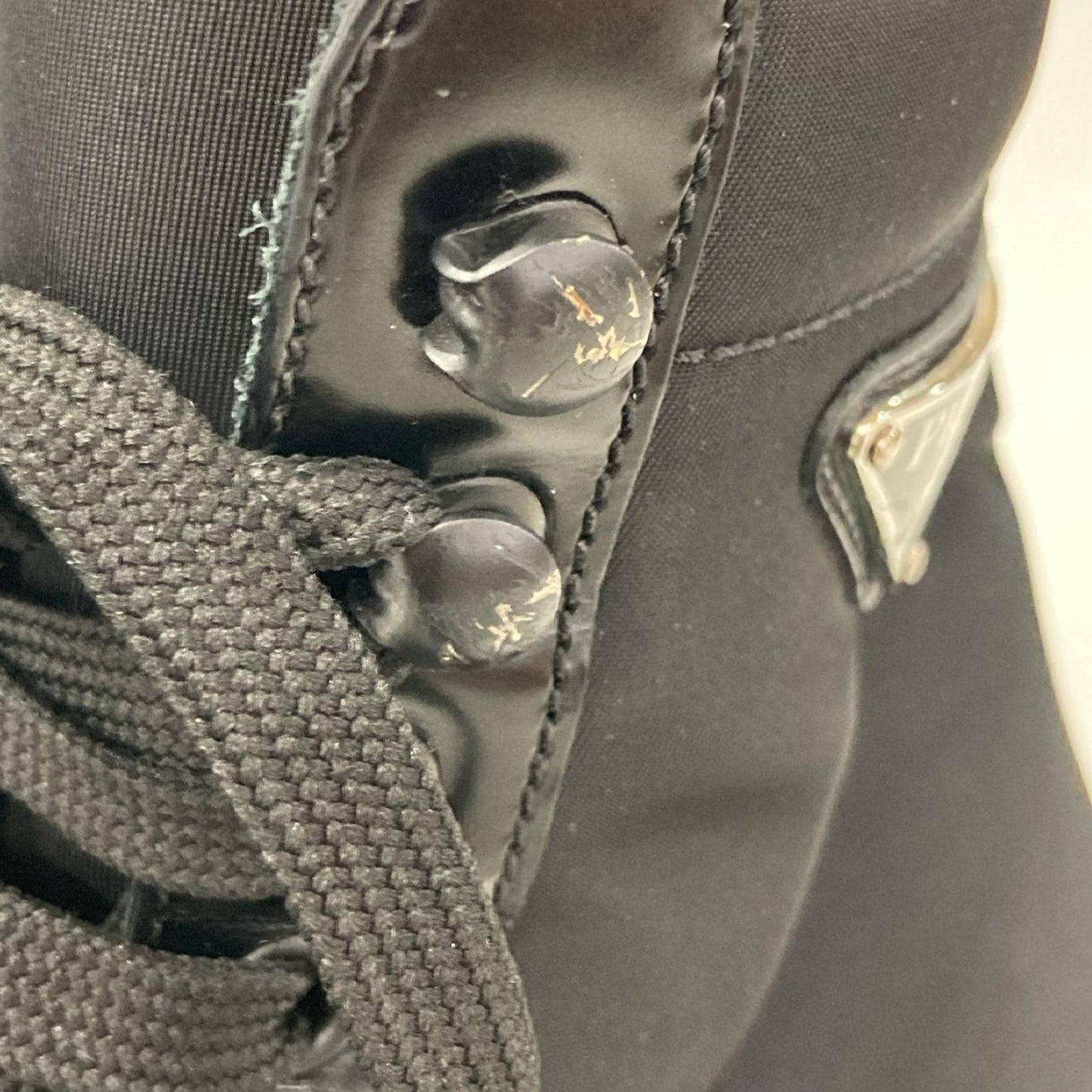 PRADA プラダ Re-Nylon トライアングルロゴプレート レースアップ ヒールブーツ シューズ