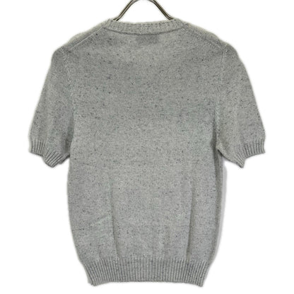 Settefili Cashmere Settefili Cashmere Gray Key-Neck Cotton Short-Sleeve Knit Top