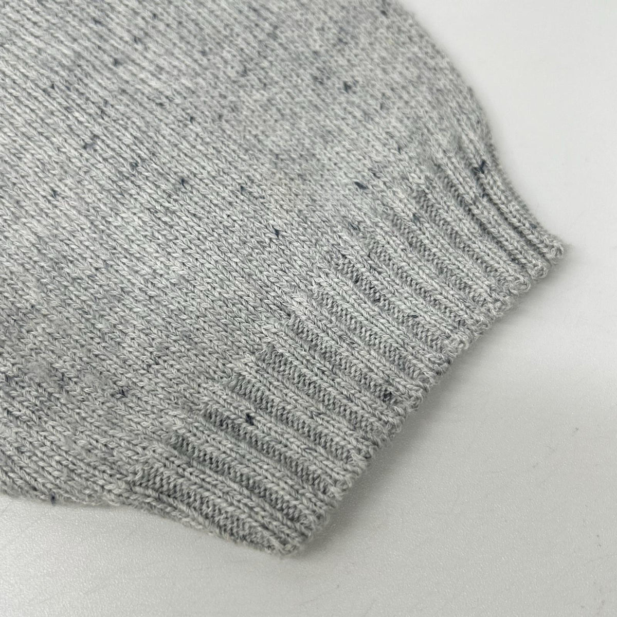 Settefili Cashmere Settefili Cashmere Gray Key-Neck Cotton Short-Sleeve Knit Top