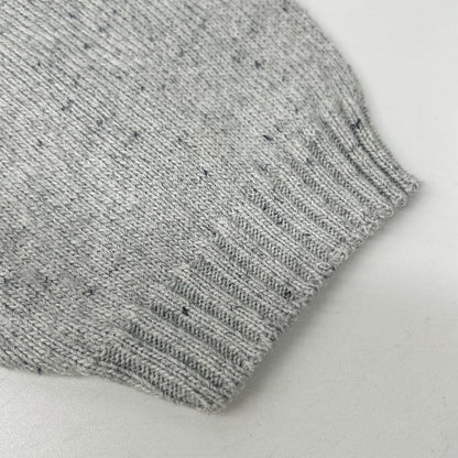 Settefili Cashmere Settefili Cashmere Gray Key-Neck Cotton Short-Sleeve Knit Top
