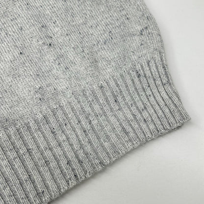 Settefili Cashmere Settefili Cashmere Gray Key-Neck Cotton Short-Sleeve Knit Top