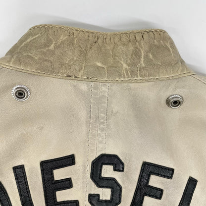 DIESEL ディーゼル ベージュ ラムレザー ヴィンテージ加工 ワイルド スピリット ジャケット ジャケット