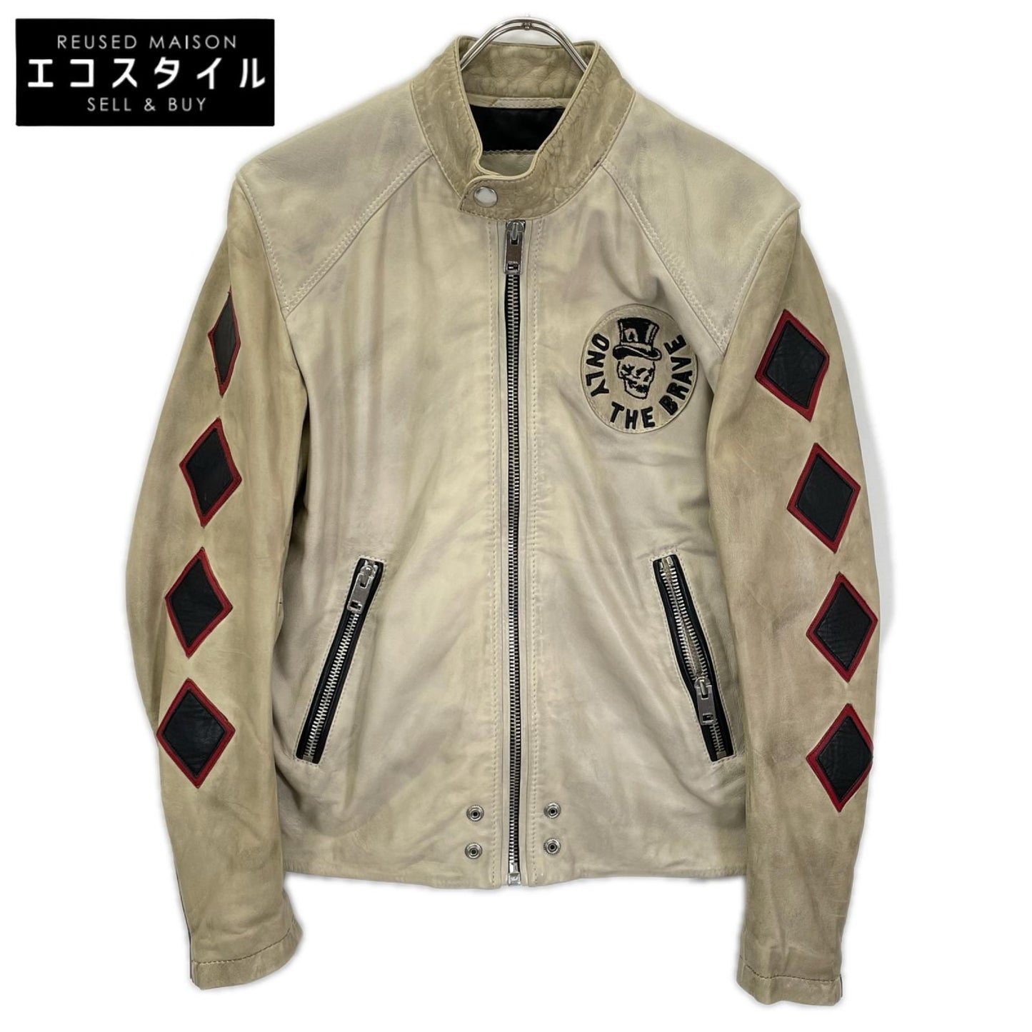 DIESEL ディーゼル ベージュ ラムレザー ヴィンテージ加工 ワイルド スピリット ジャケット ジャケット