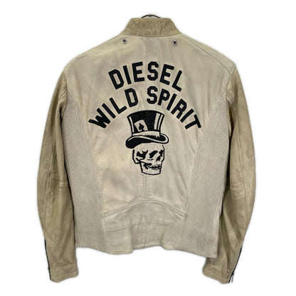 DIESEL ディーゼル ベージュ ラムレザー ヴィンテージ加工 ワイルド スピリット ジャケット ジャケット