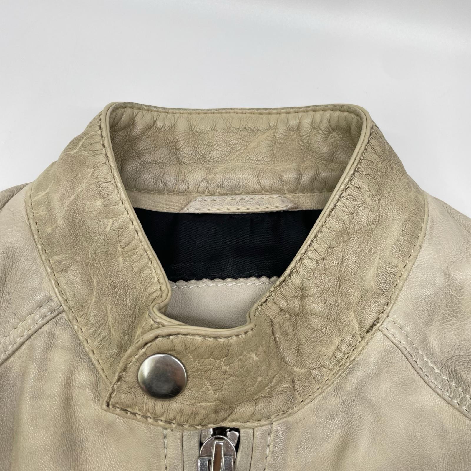 DIESEL ディーゼル ベージュ ラムレザー ヴィンテージ加工 ワイルド スピリット ジャケット ジャケット
