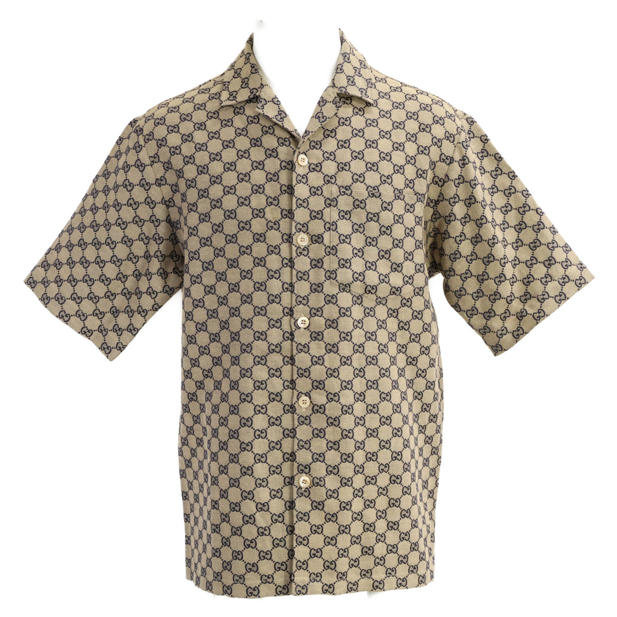 GUCCI グッチ 【美品/国内正規/23年製】742707 ZAM7G GGリネン ブレンド キャンバス シャツ トップス