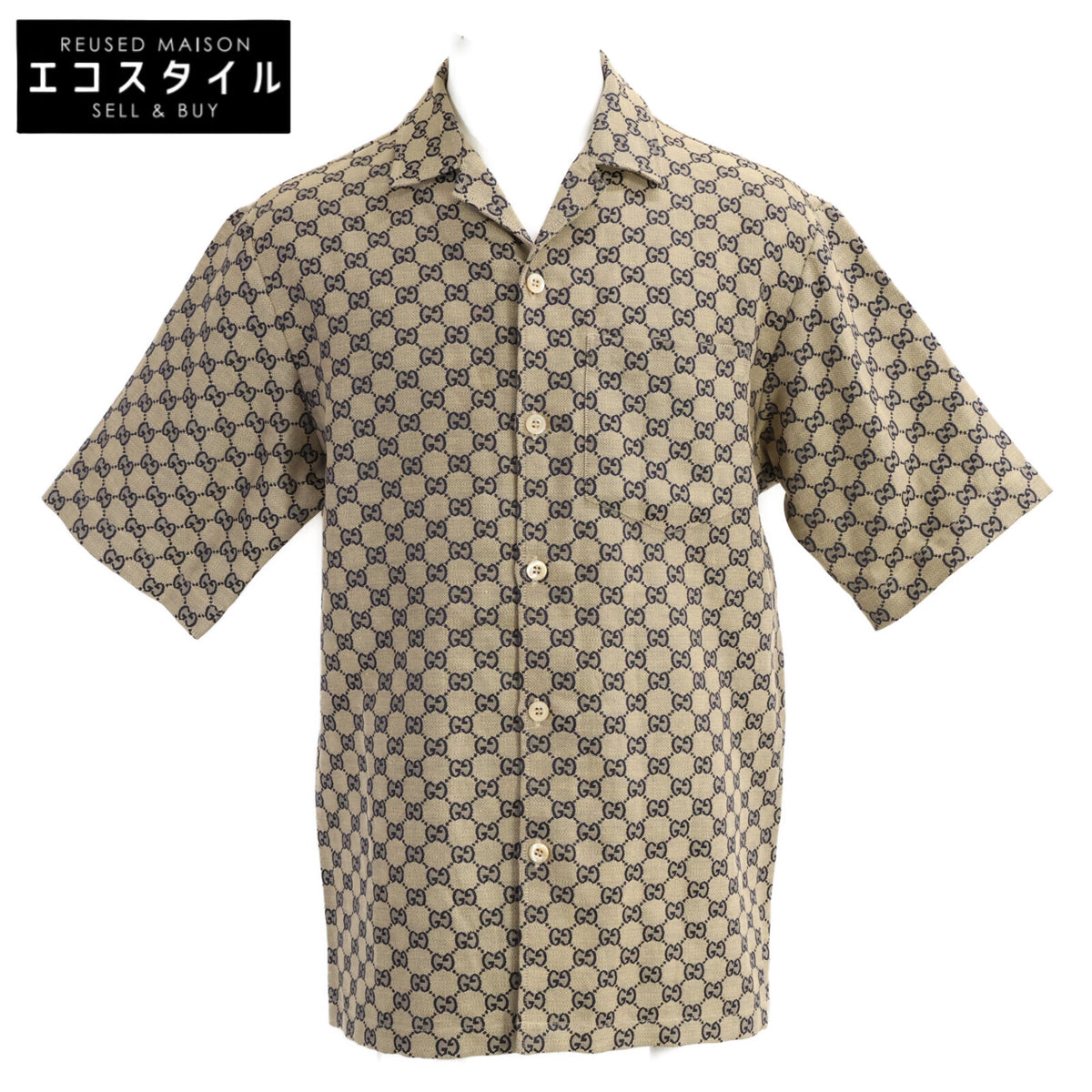 GUCCI グッチ 【美品/国内正規/23年製】742707 ZAM7G GGリネン ブレンド キャンバス シャツ トップス