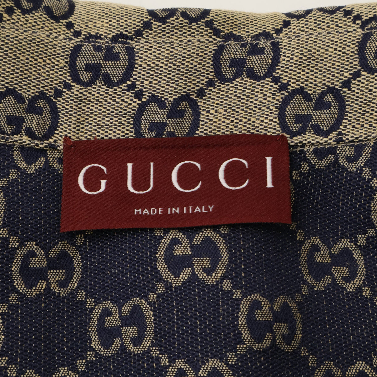 GUCCI グッチ 【美品/国内正規/23年製】742707 ZAM7G GGリネン ブレンド キャンバス シャツ トップス